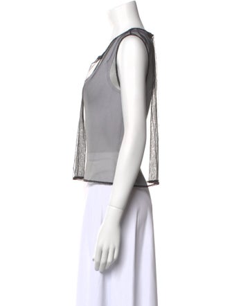 Donna Karan Scoop Neck Sleeveless Crop Top