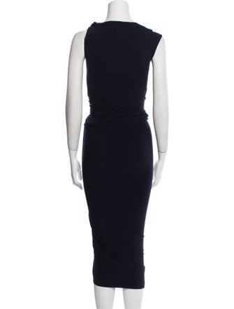 Donna Karan V-Neck Midi Length Dress