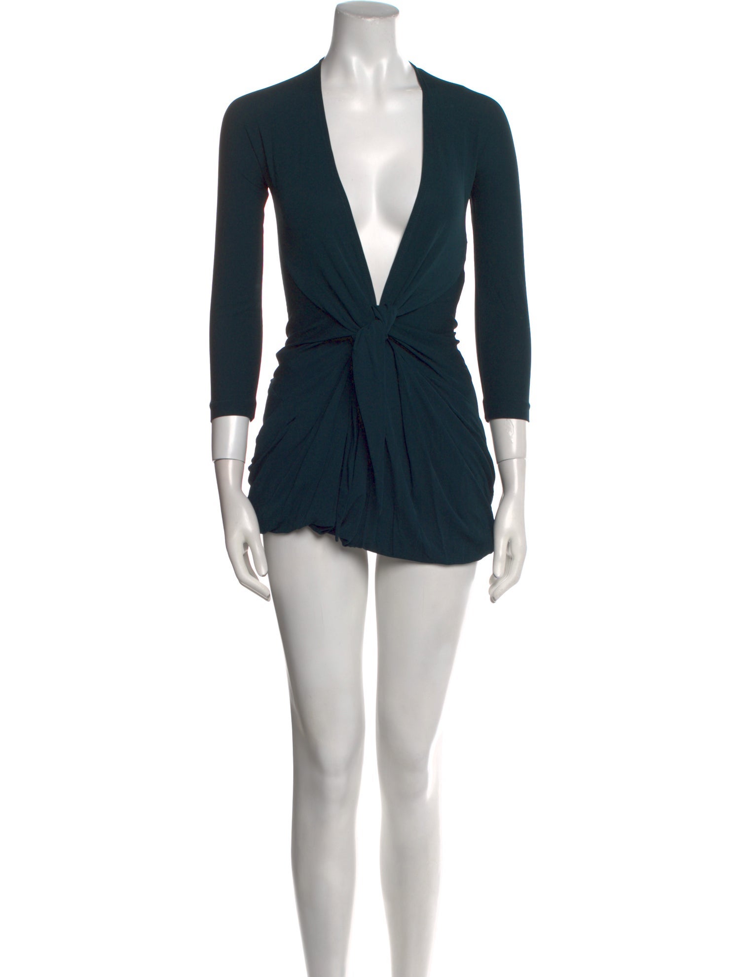 Donna Karan V-Neck Midi Length Dress