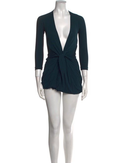 Donna Karan V-Neck Midi Length Dress