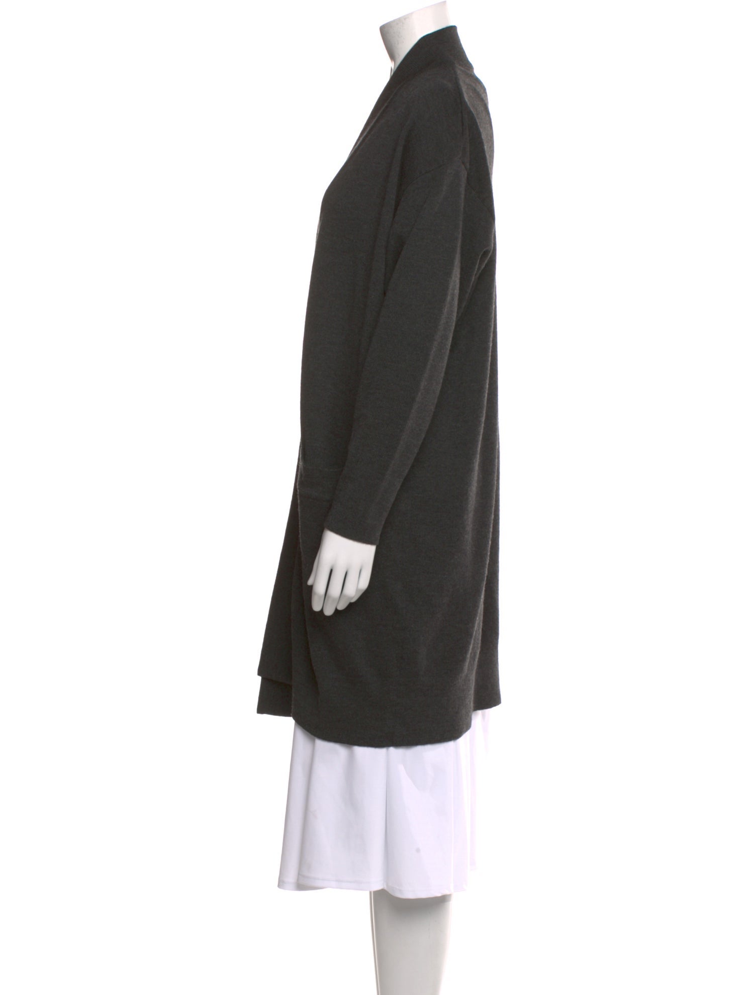 Donna Karan Wool Open Front Sweater