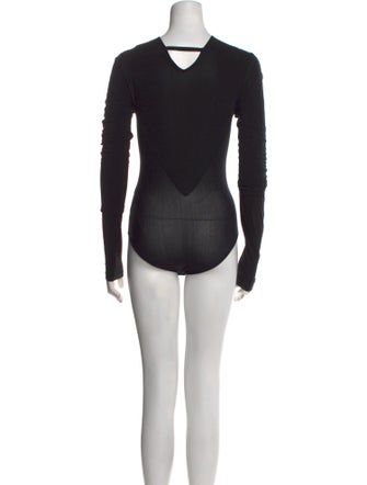 Donna Karan V-Neck Long Sleeve Bodysuit