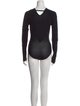 Donna Karan V-Neck Long Sleeve Bodysuit