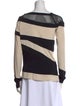Donna Karan Striped Scoop Neck Sweatshirt