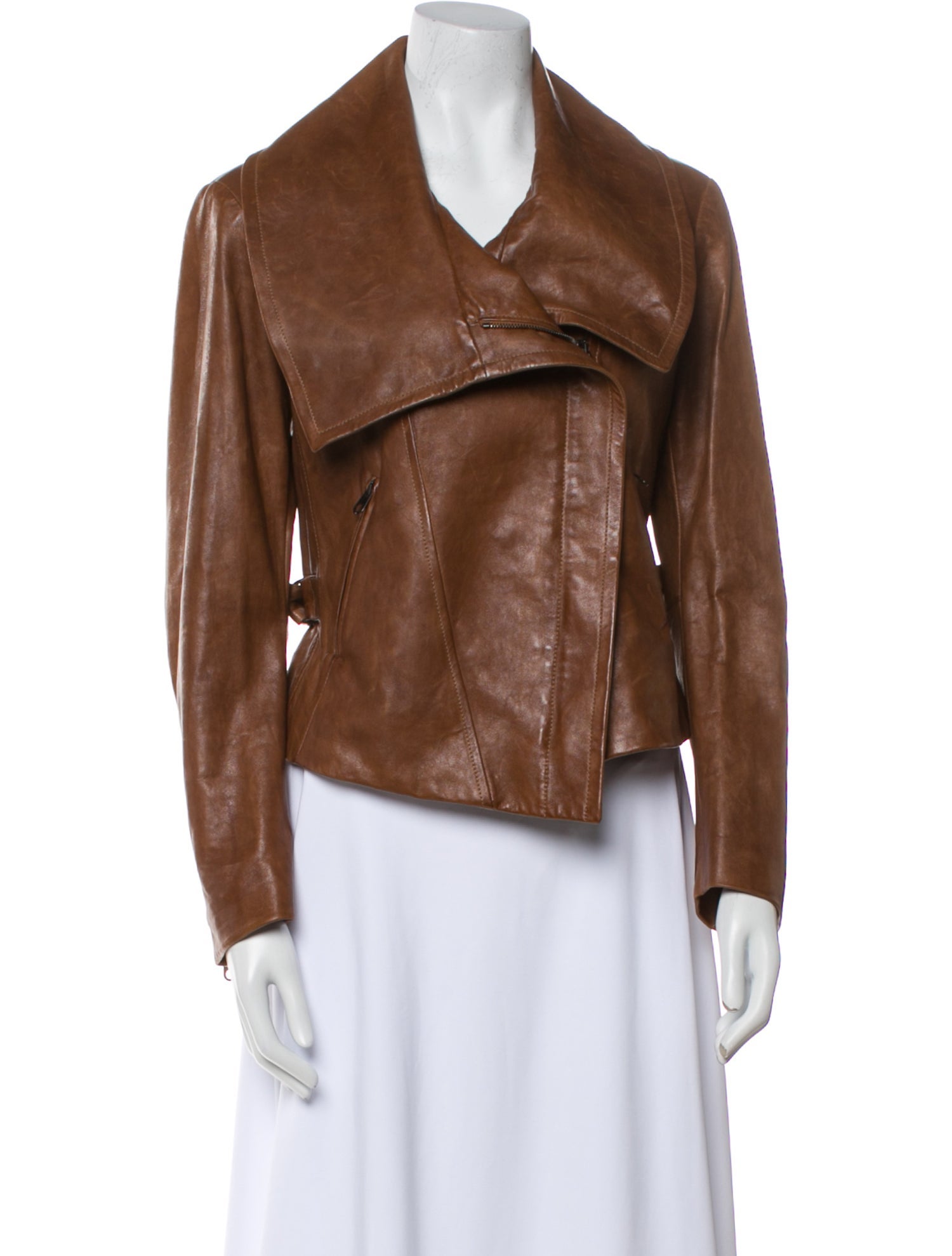 Donna Karan Leather Biker Jacket
