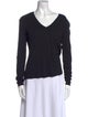 Donna Karan V-Neck Long Sleeve Top