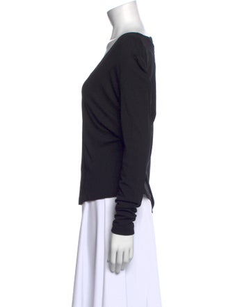 Donna Karan V-Neck Long Sleeve Top