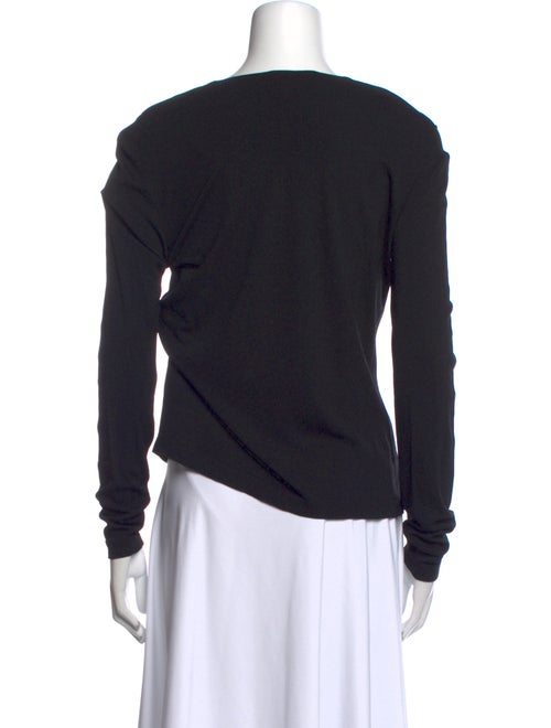 Donna Karan V-Neck Long Sleeve Top