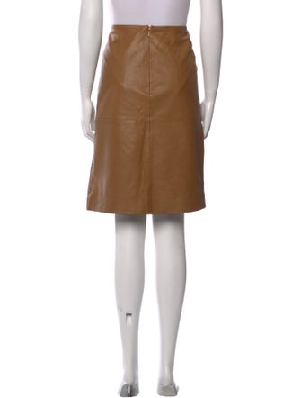 Donna Karan Leather Knee-Length Skirt