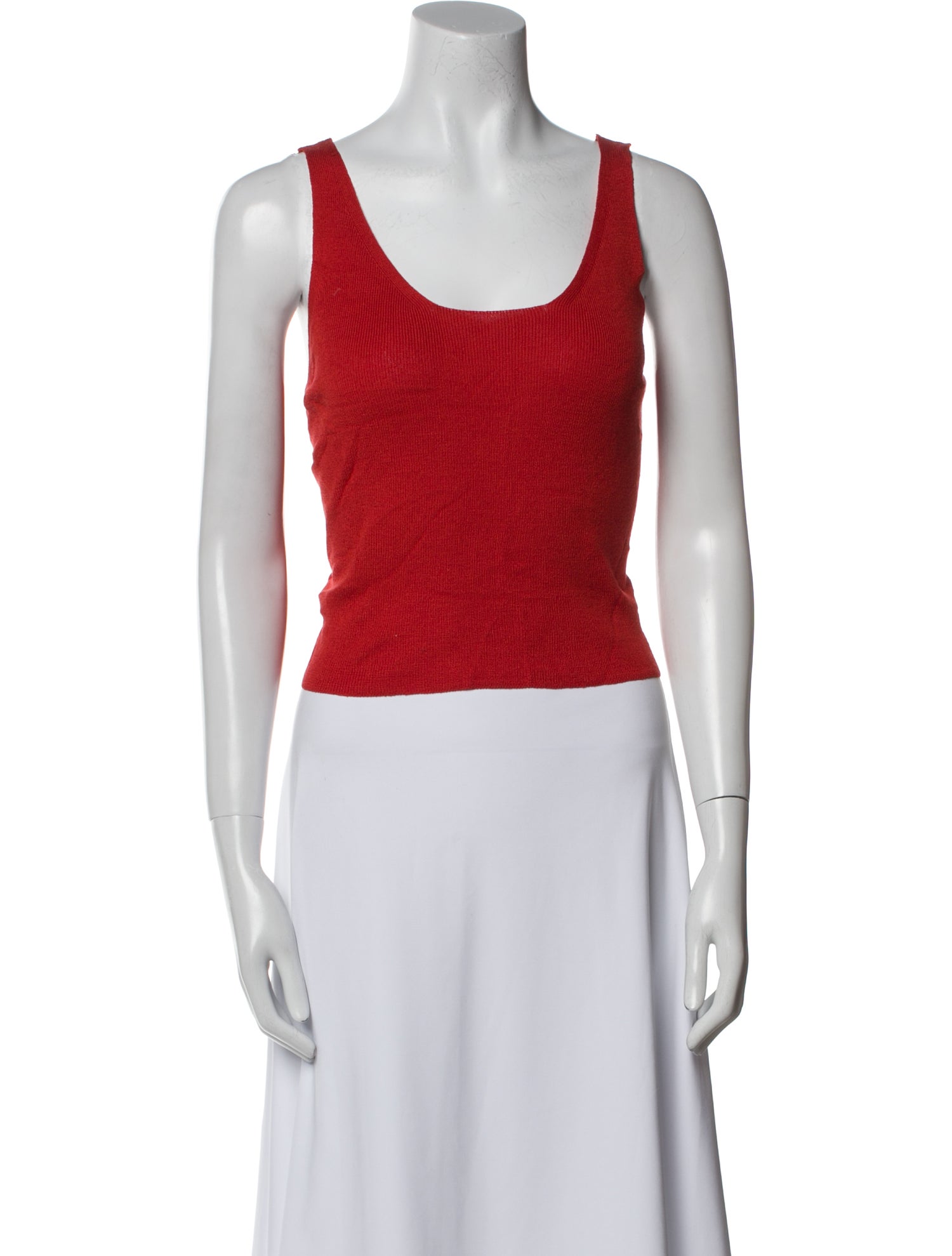 Donna Karan Scoop Neck Sleeveless Crop Top