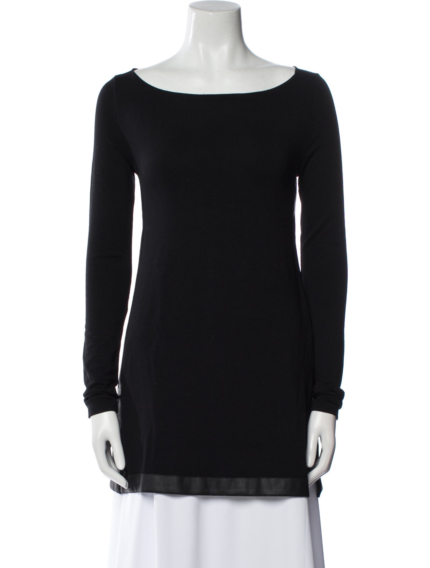 Donna Karan Bateau Neckline Long Sleeve Tunic