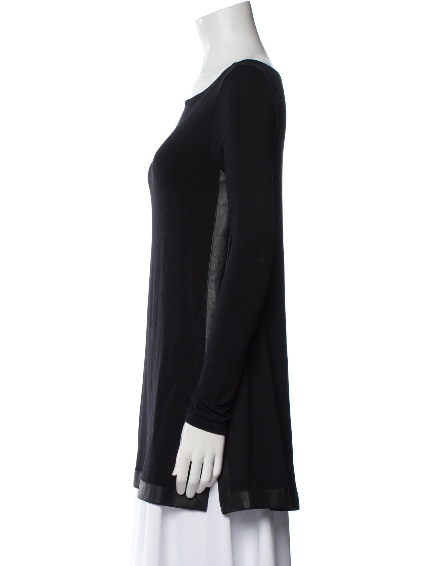 Donna Karan Bateau Neckline Long Sleeve Tunic