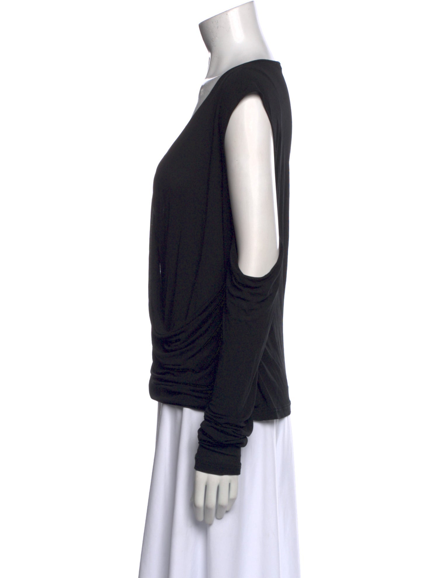 Donna Karan V-Neck Long Sleeve Top