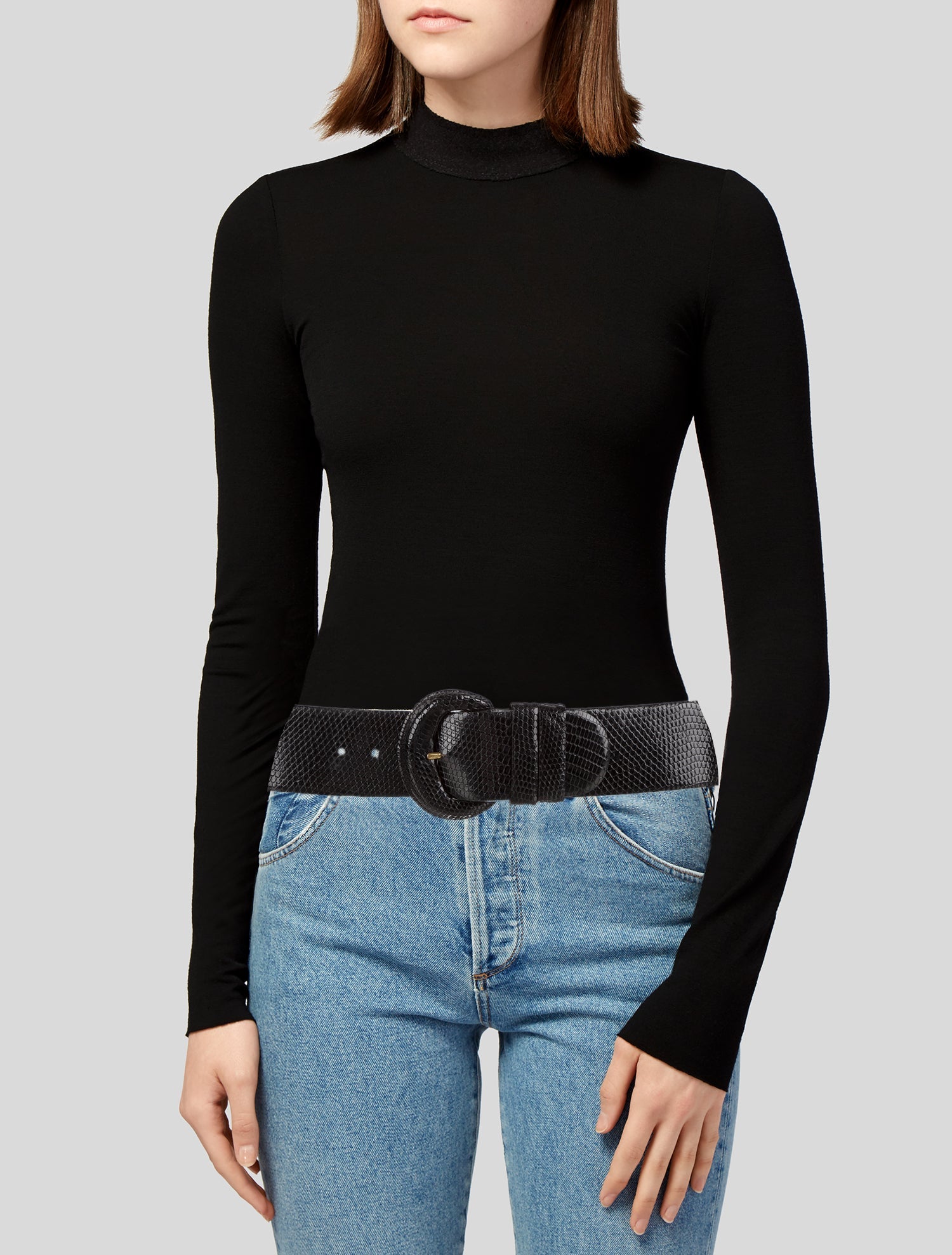 Donna Karan Wide Leather Waist Belt