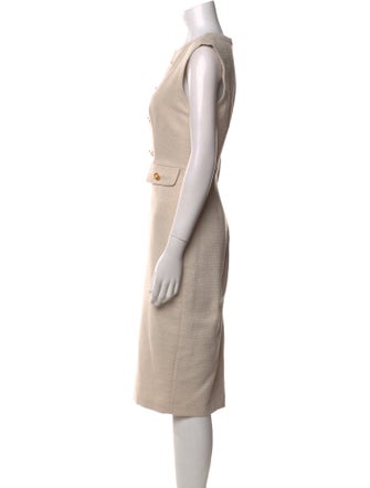 Donna Karan V-Neck Midi Length Dress