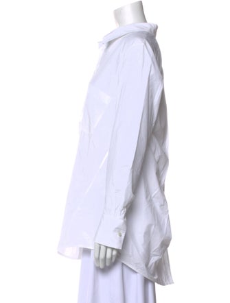 Donna Karan Long Sleeve Button-Up Top