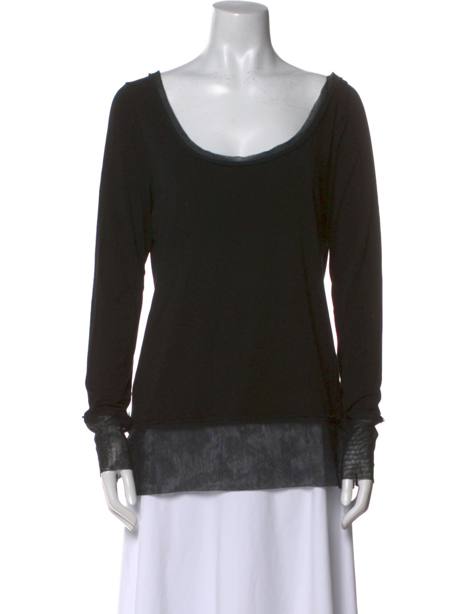 Donna Karan Scoop Neck Long Sleeve Top