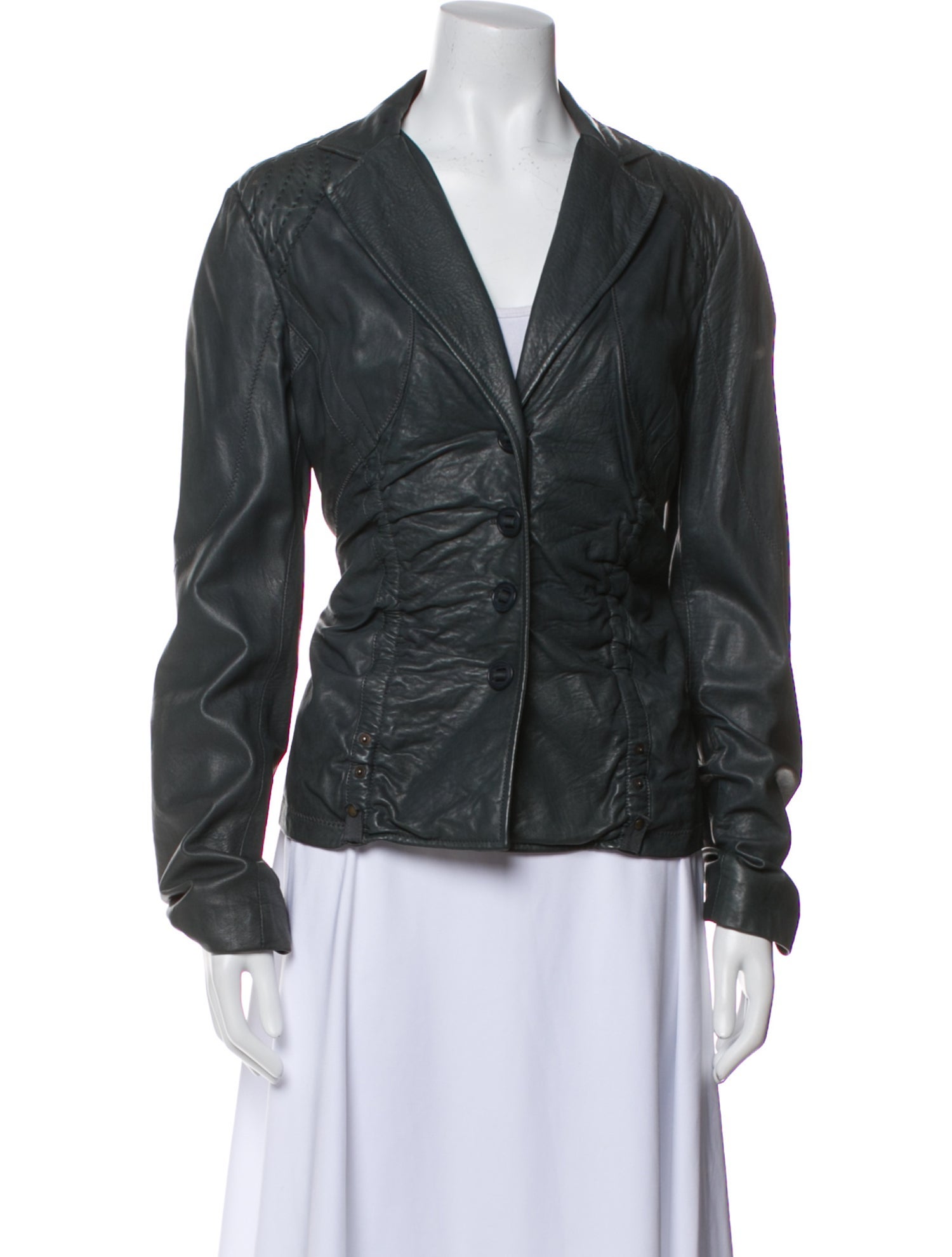 Donna Karan Leather Blazer