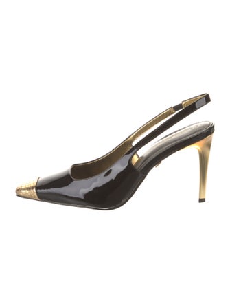 Donna Karan Patent Leather Slingback Pumps
