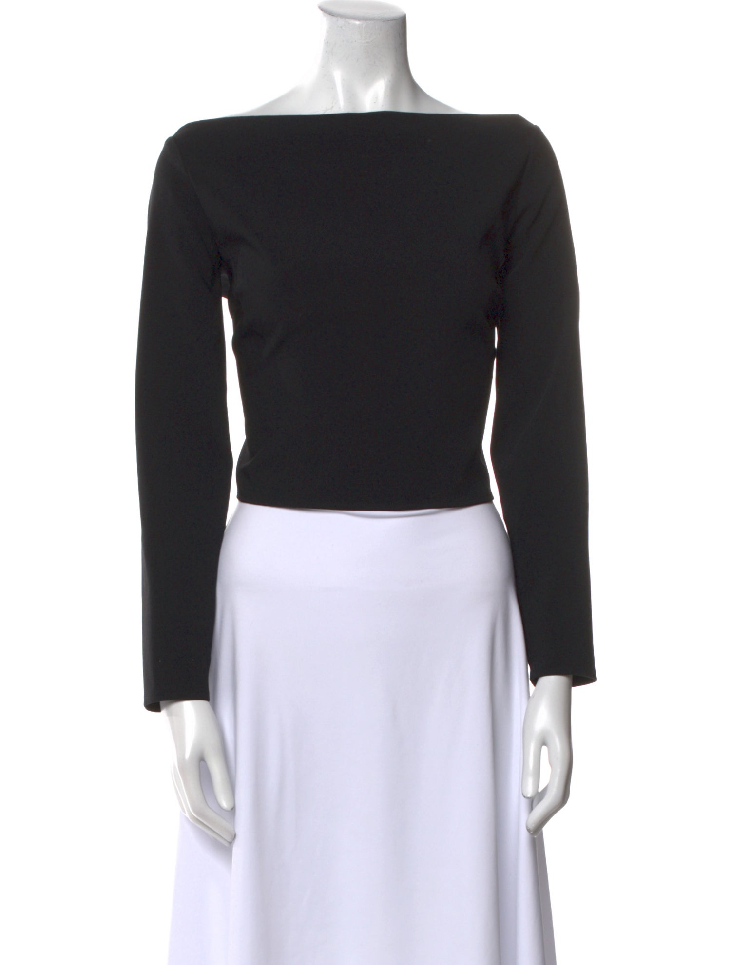 Donna Karan Bateau Neckline Long Sleeve Crop Top w/ Tags