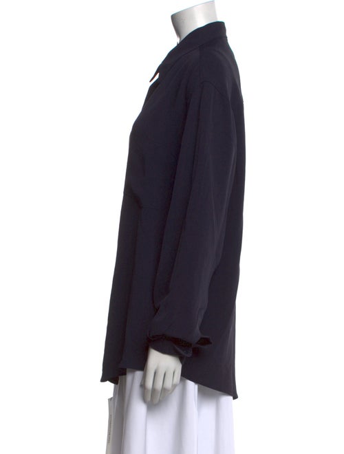 Donna Karan Long Sleeve Button-Up Top