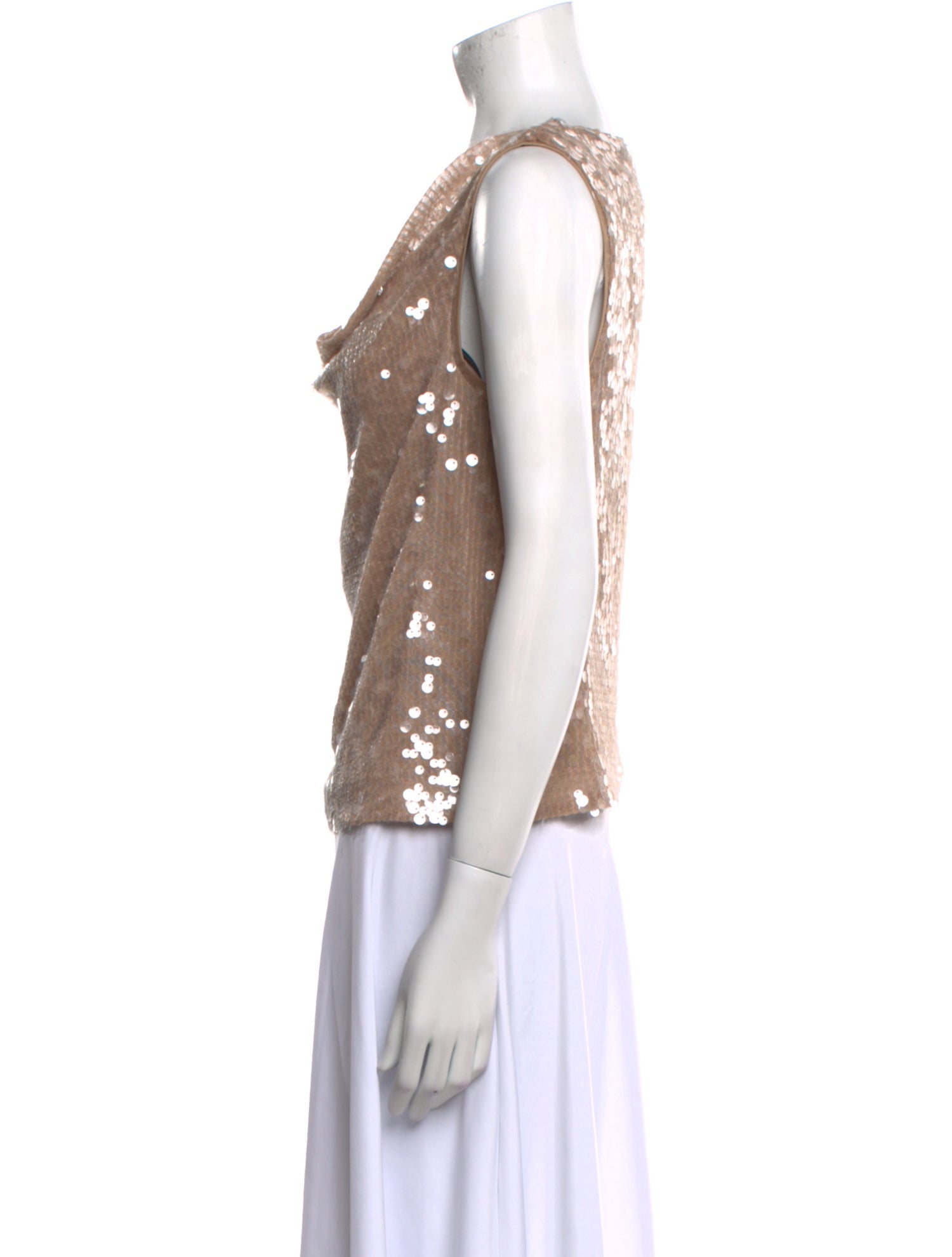 Donna Karan Cowl Neck Sleeveless Top