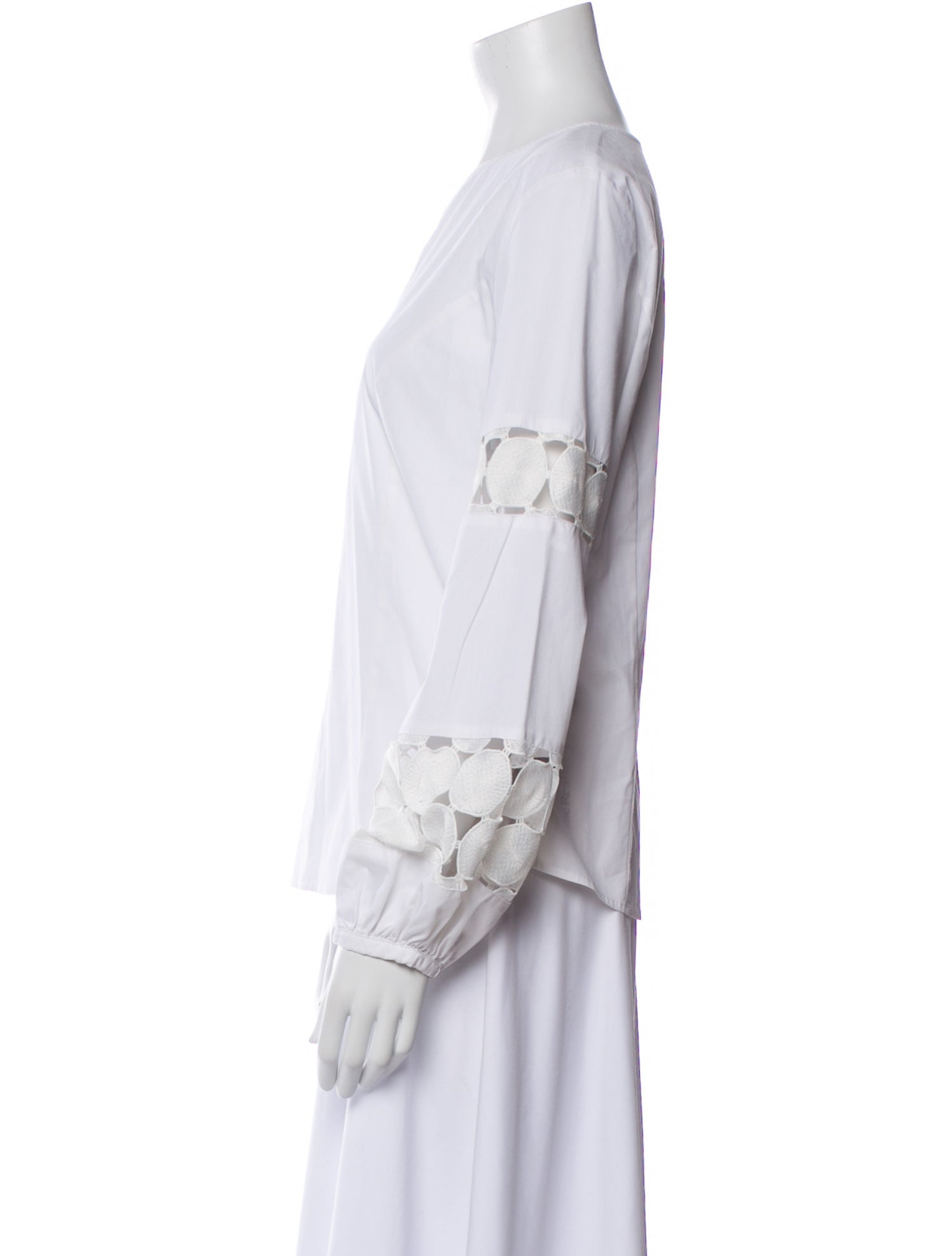 Donna Karan V-Neck Long Sleeve Blouse