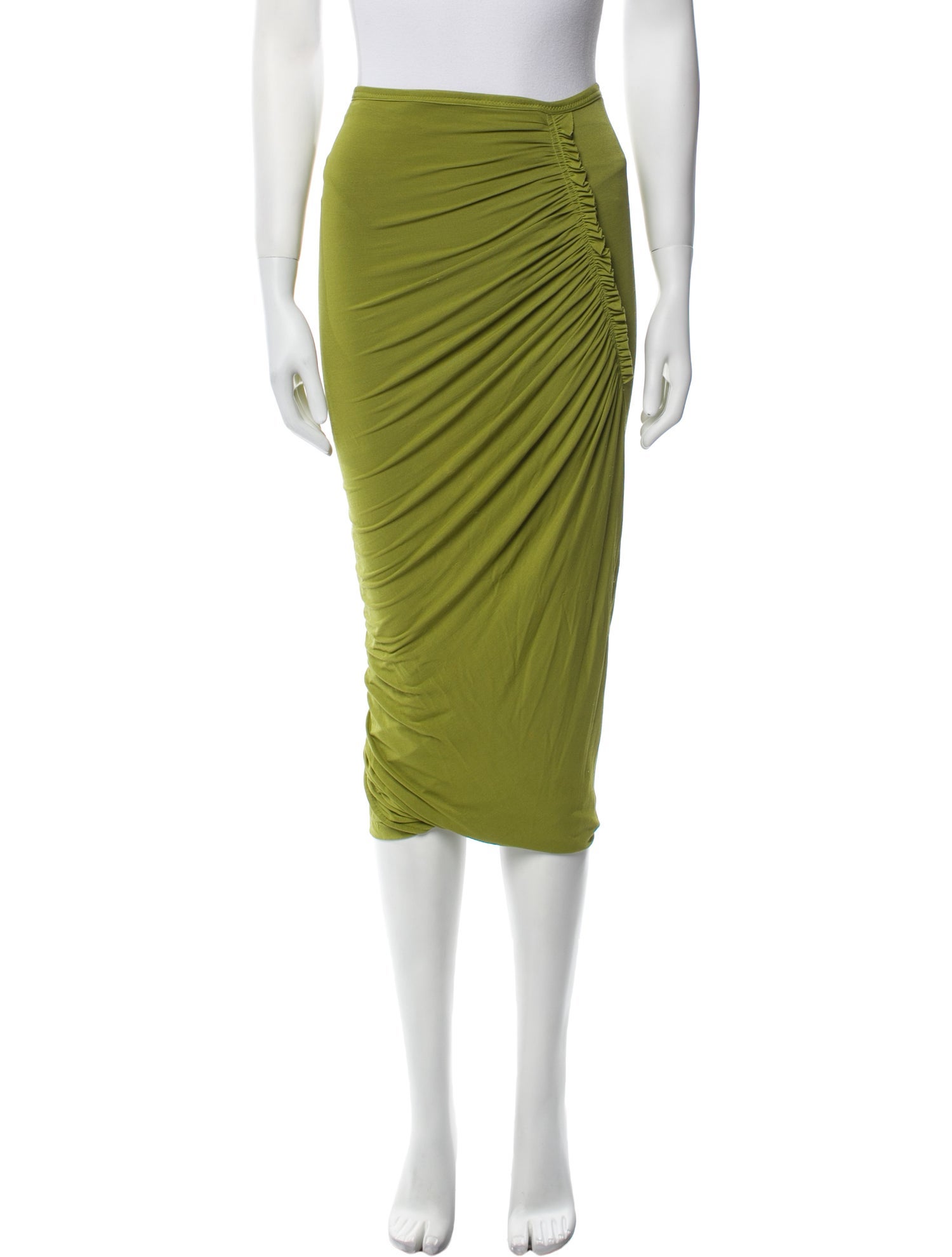 Donna Karan Pleated Accents Midi Length Skirt