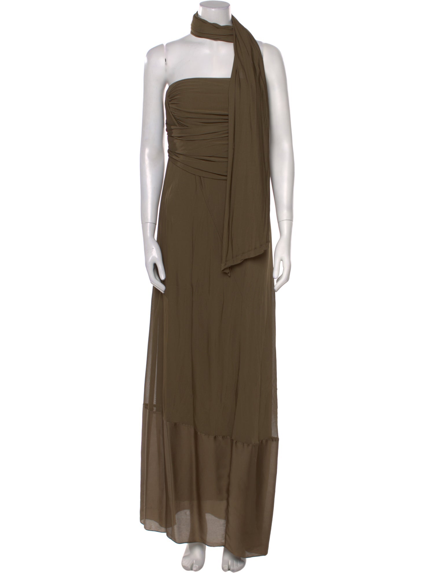 Donna Karan Tie Neck Long Dress