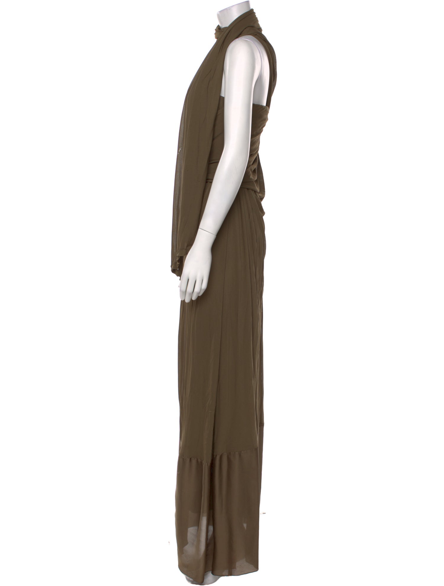 Donna Karan Tie Neck Long Dress