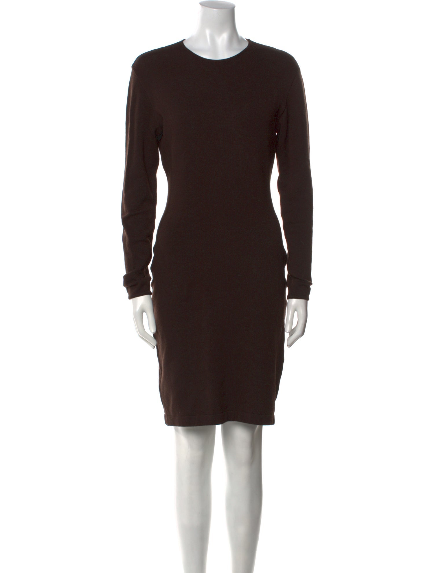 Donna Karan Wool Knee-Length Dress - Brown Dresses, Clothing - DON73618 |  The RealReal