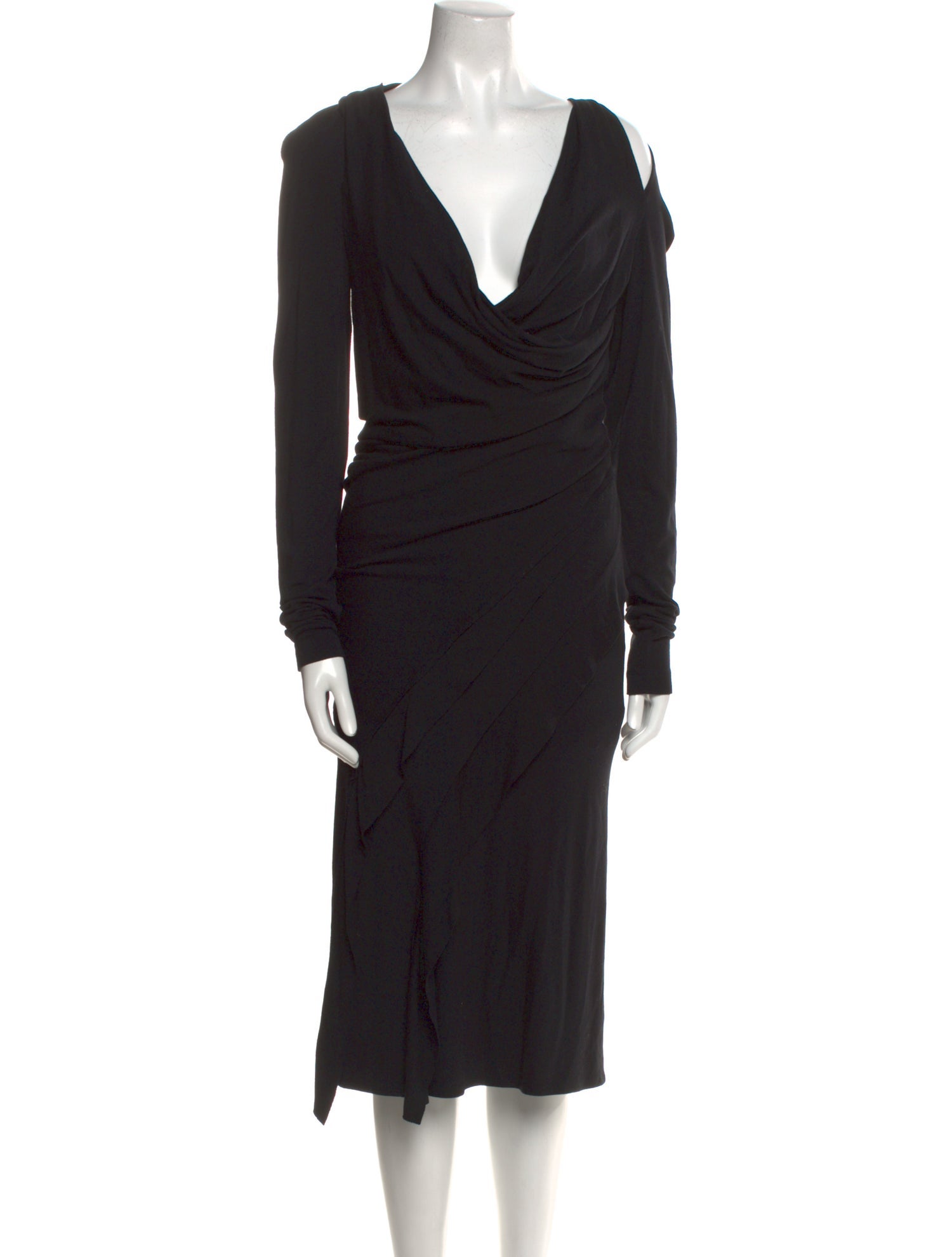 Donna Karan Cowl Neck Midi Length Dress