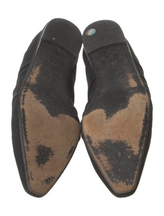 Donna Karan Suede Ruffle Embellishment Loafers