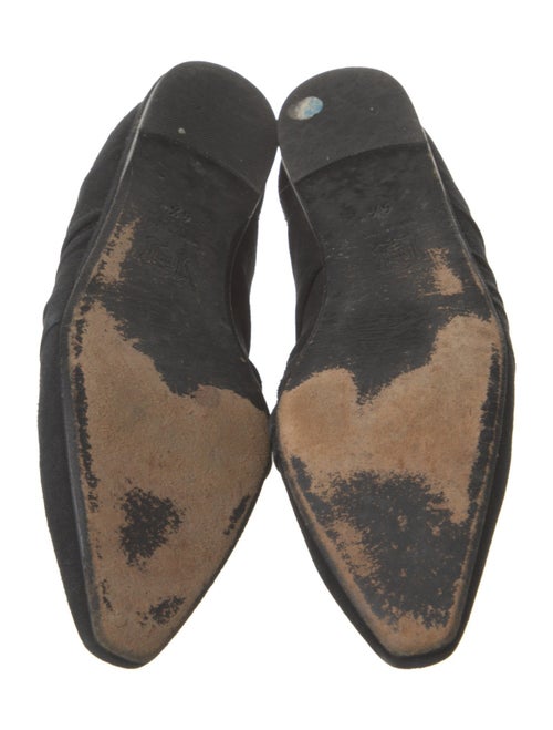 Donna Karan Suede Ruffle Embellishment Loafers