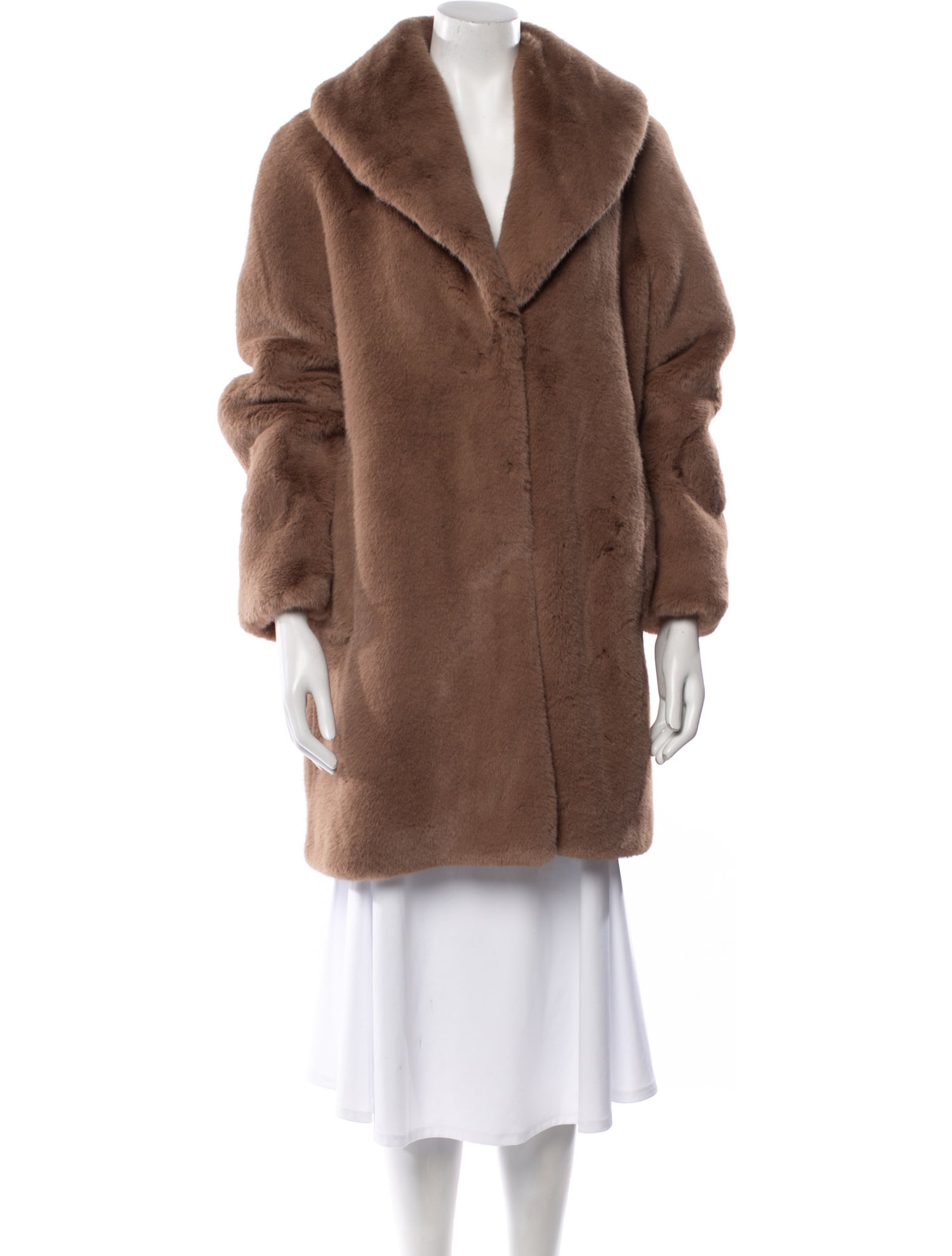 Donna Karan Faux Fur Faux Fur Coat