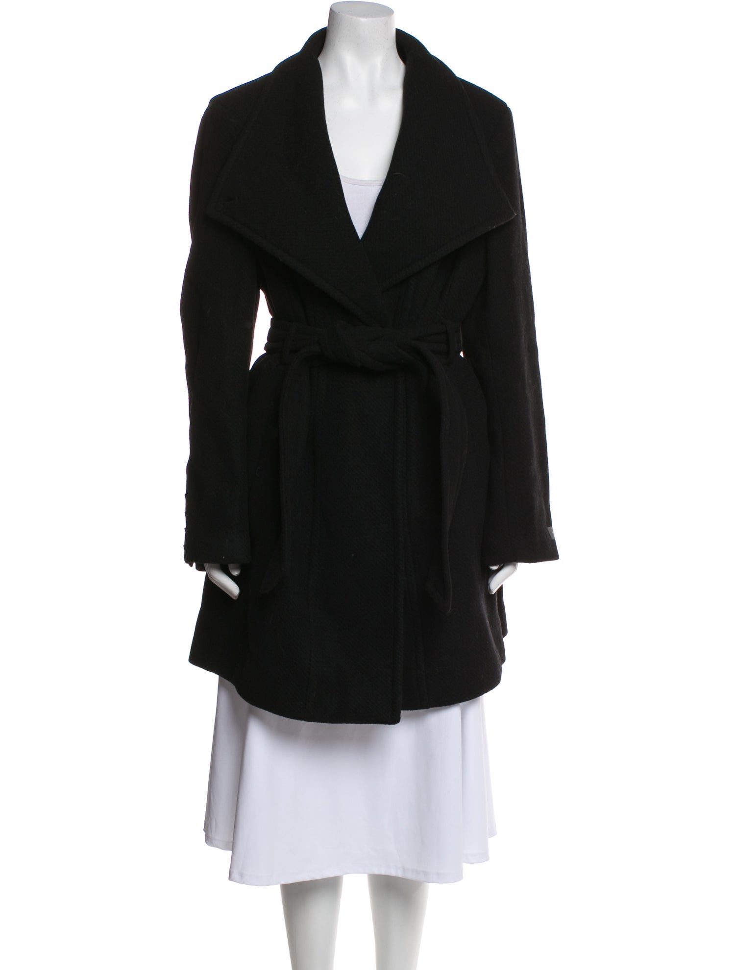 Donna Karan Wool Faux Fur Coat