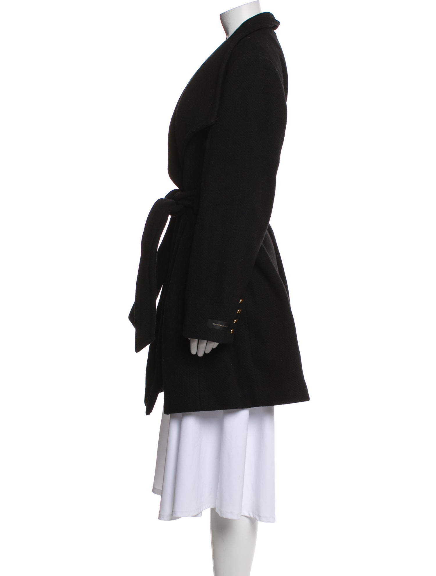 Donna Karan Wool Faux Fur Coat