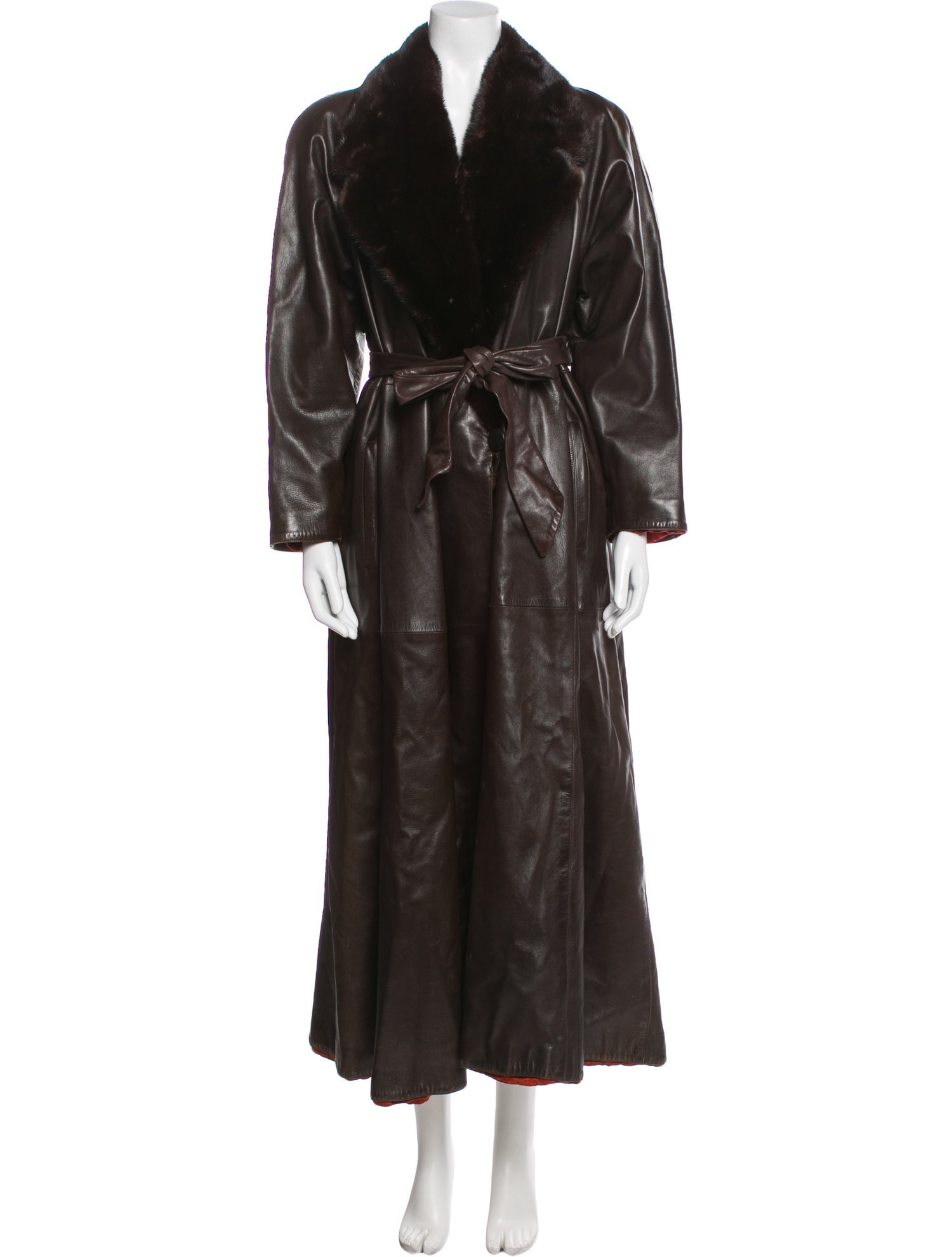 Donna Karan Leather Trench Coat