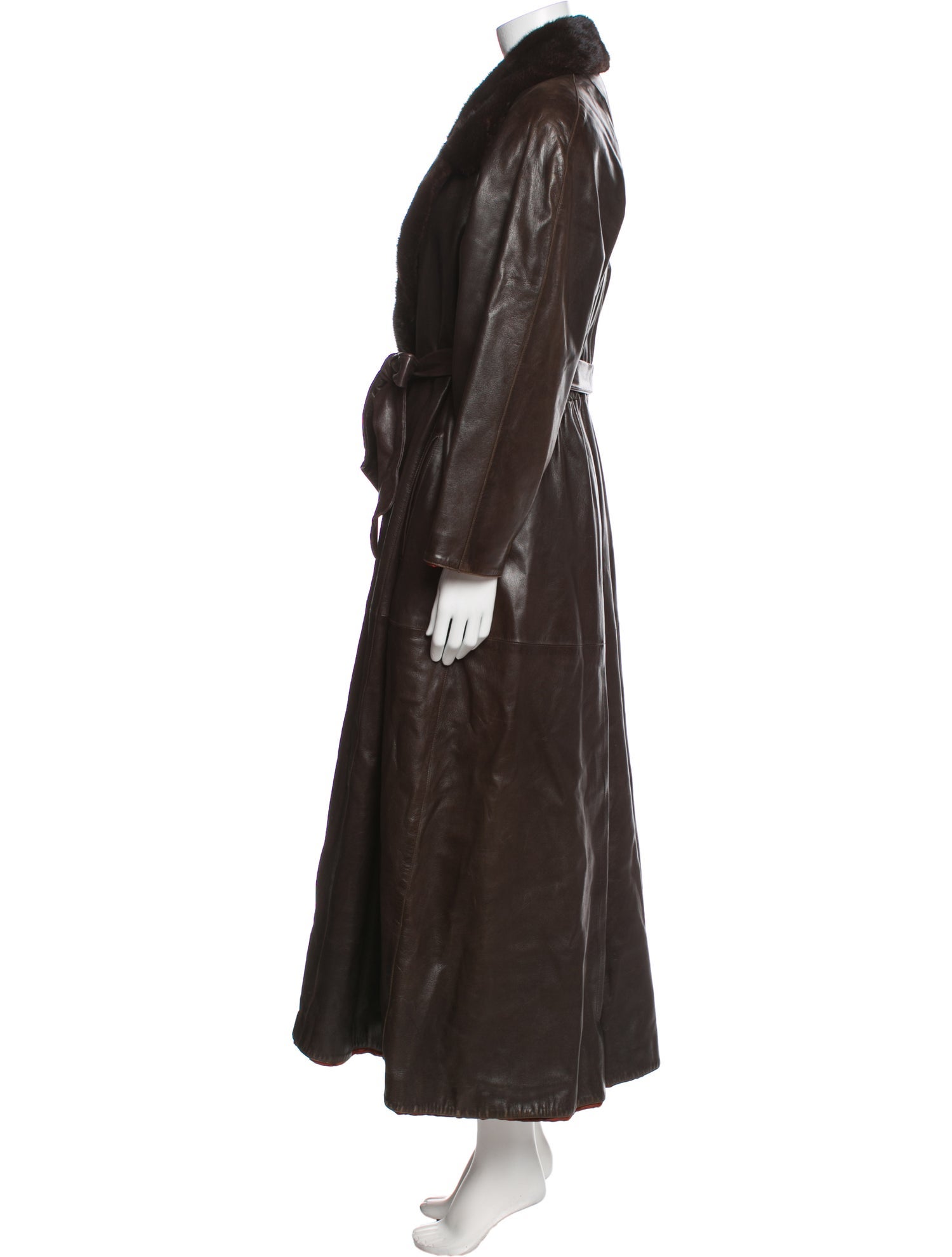 Donna Karan Leather Trench Coat