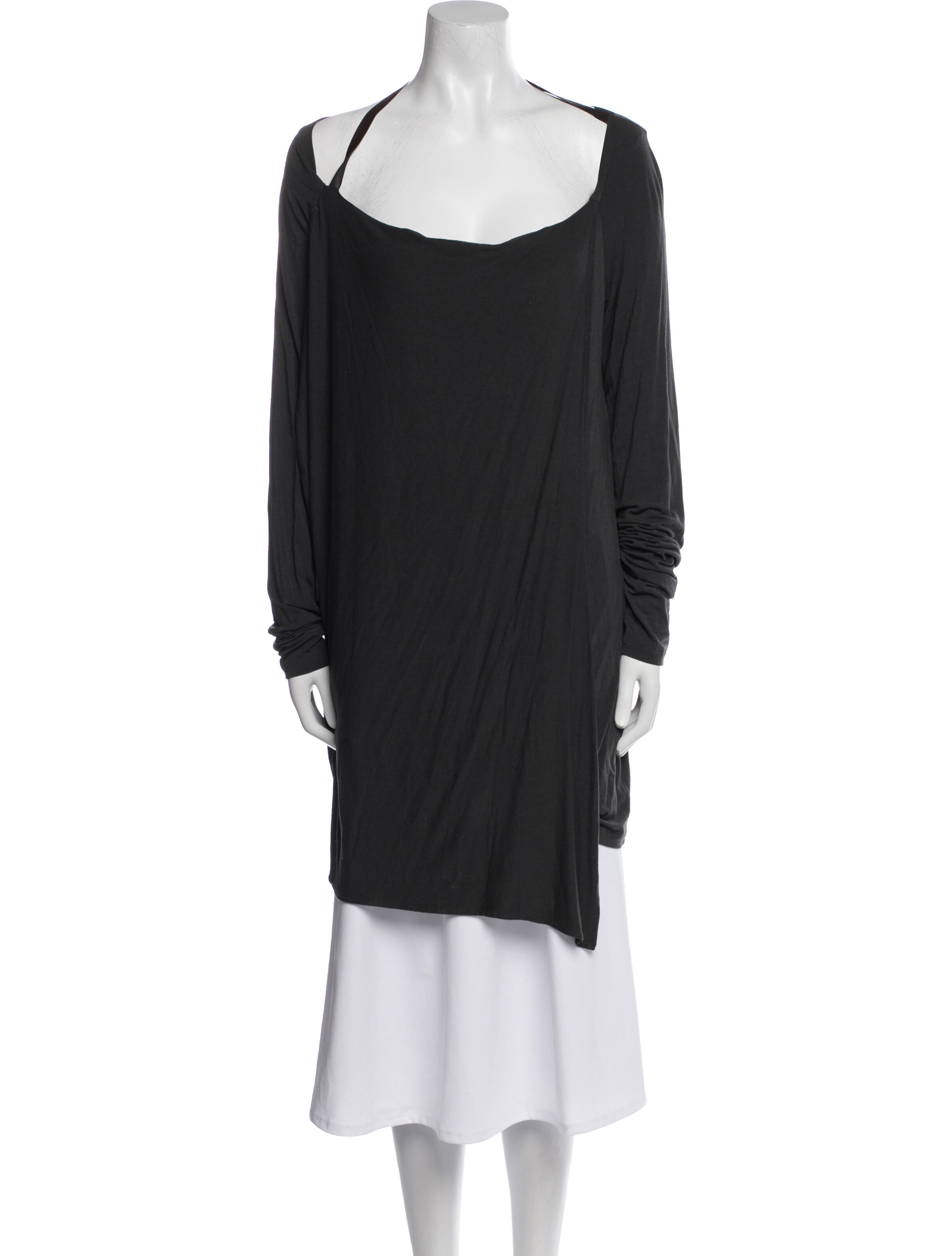 Donna Karan Scoop Neck Long Sleeve Tunic