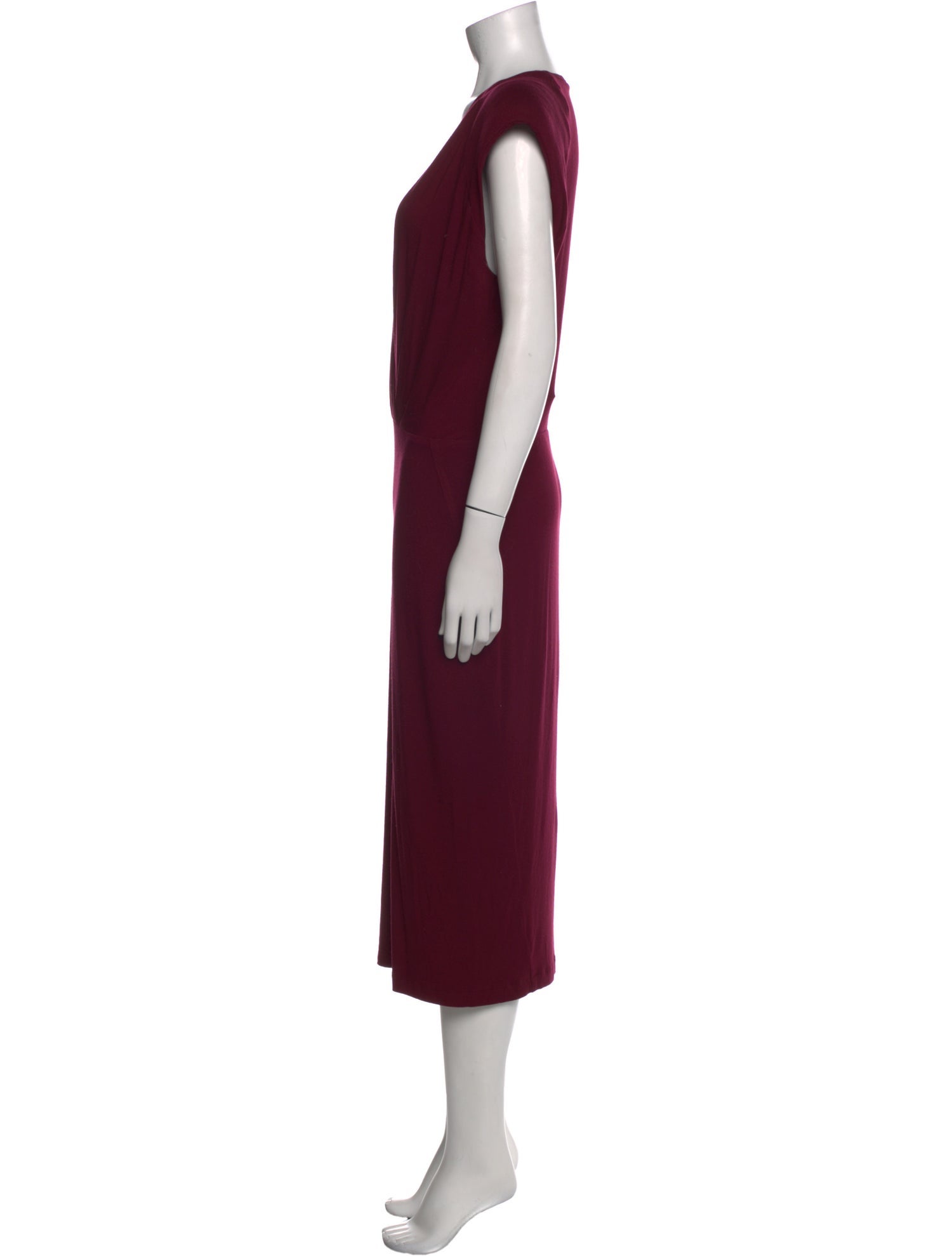 Donna Karan V-Neck Midi Length Dress - Burgundy Dresses, Clothing - DON73906 | The RealReal Donna Karan V-Neck Midi Length Dress - Burgundy Dresses, Clothing - DON73906 | The RealReal