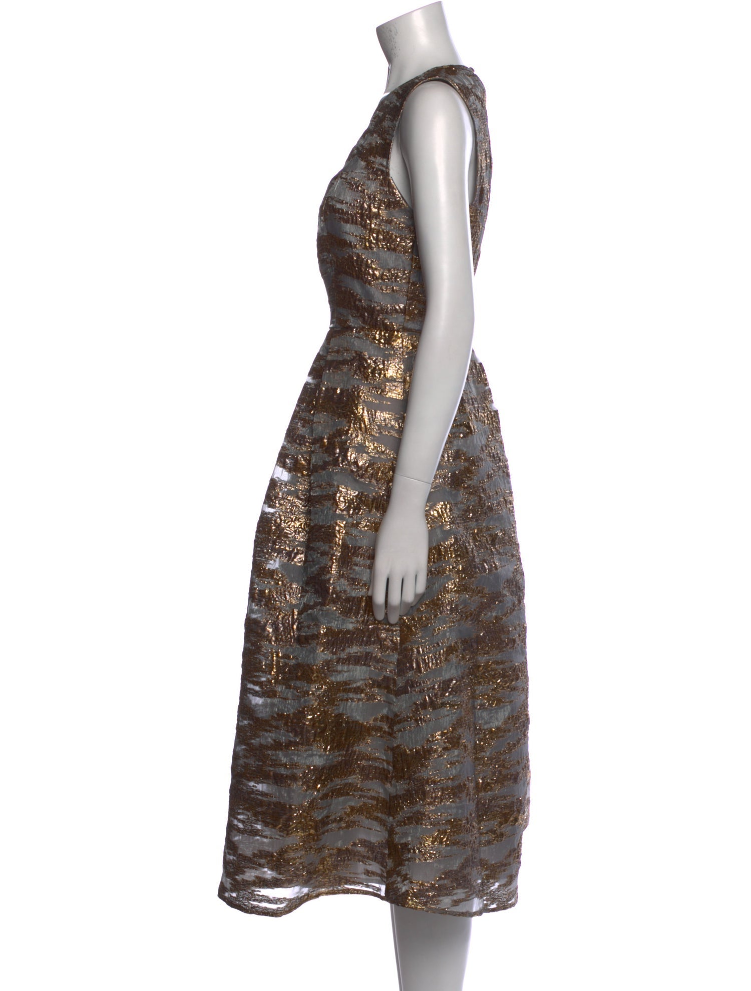 Donna Karan Lace Pattern Midi Length Dress