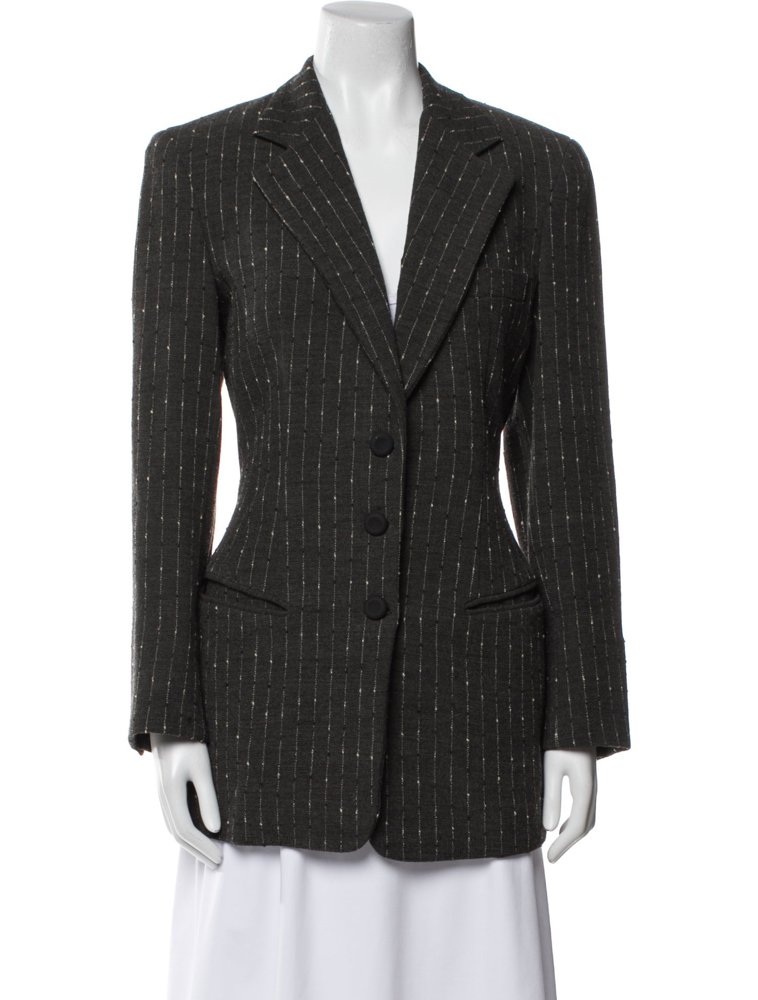 Donna Karan Wool Striped Blazer