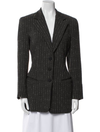 Donna Karan Wool Striped Blazer