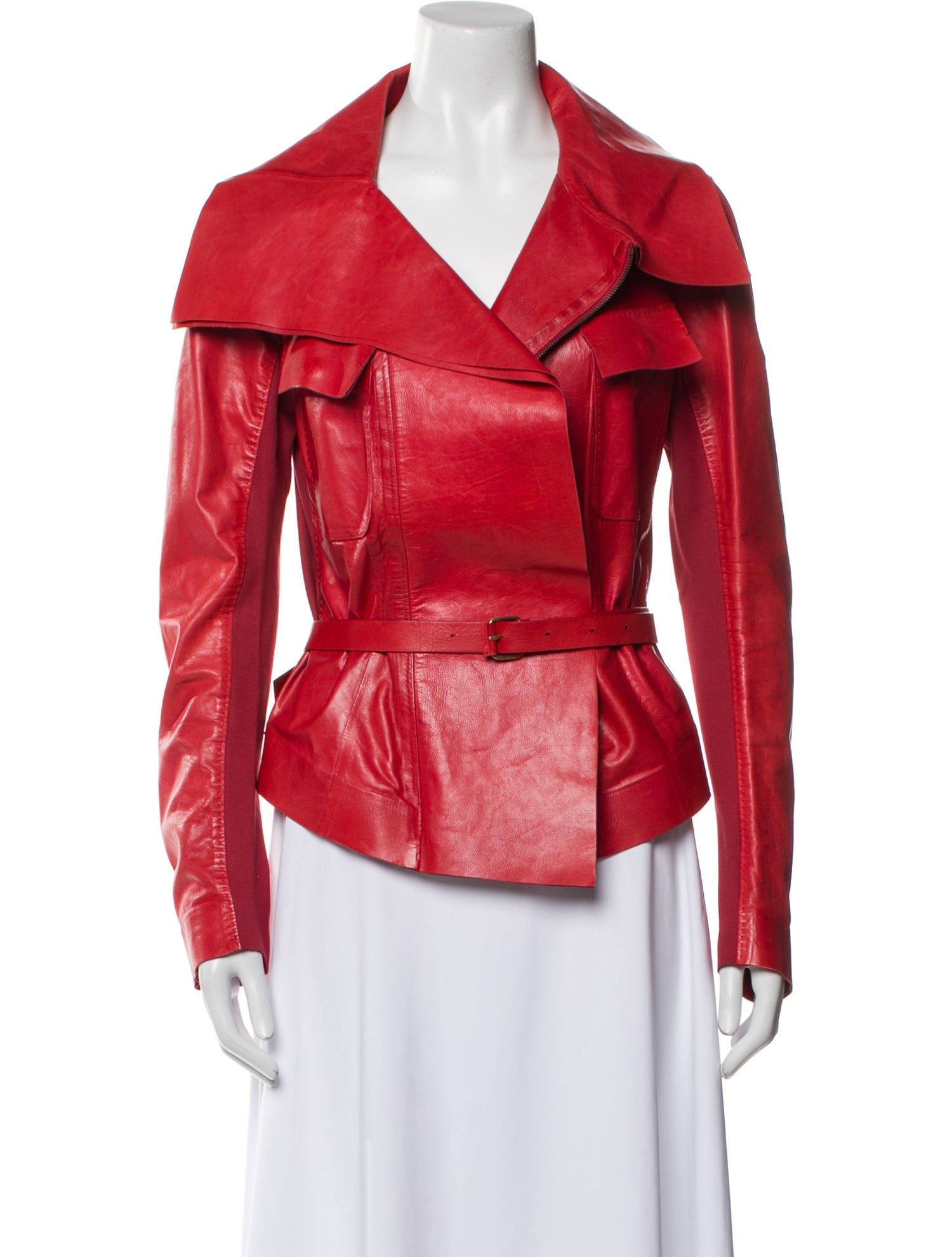 Donna Karan Calf Leather Biker Jacket
