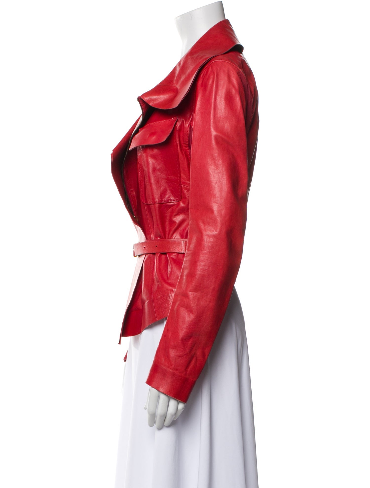 Donna Karan Calf Leather Biker Jacket