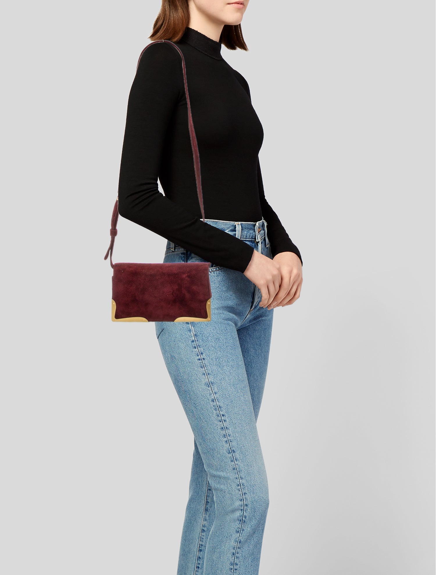 Donna Karan Suede Messenger Bag