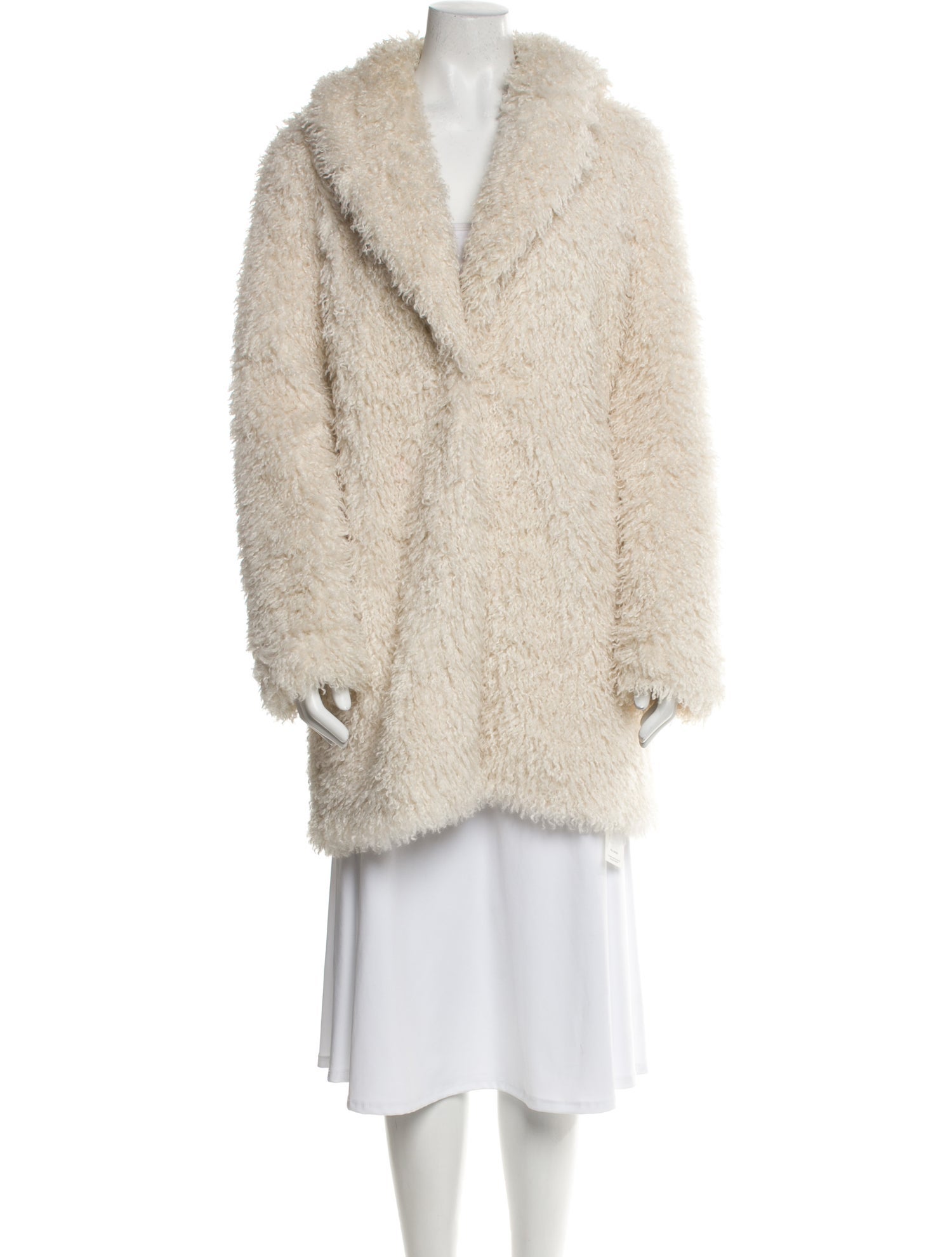 Donna Karan Angora Faux Fur Coat