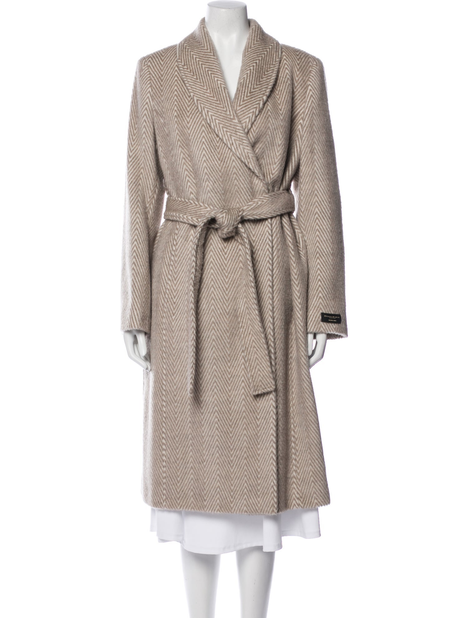 Donna Karan Wool Tweed Pattern Trench Coat