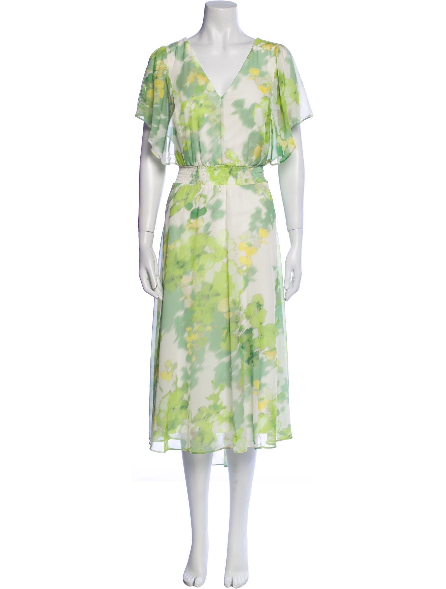 Donna Karan Floral Print Midi Length Dress